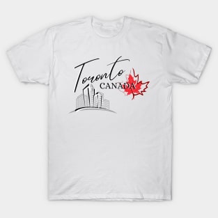 Toronto Canada / Toronto City Illustration / Red Maple leaf T-Shirt